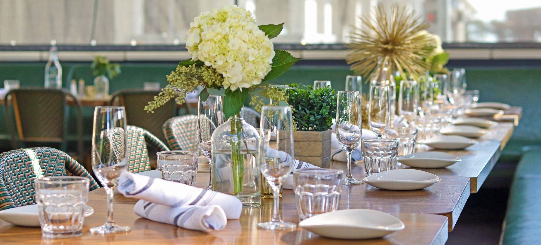 Table arrangement for wedding.